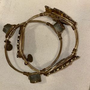 Bourbon and Bowtie gold bangles